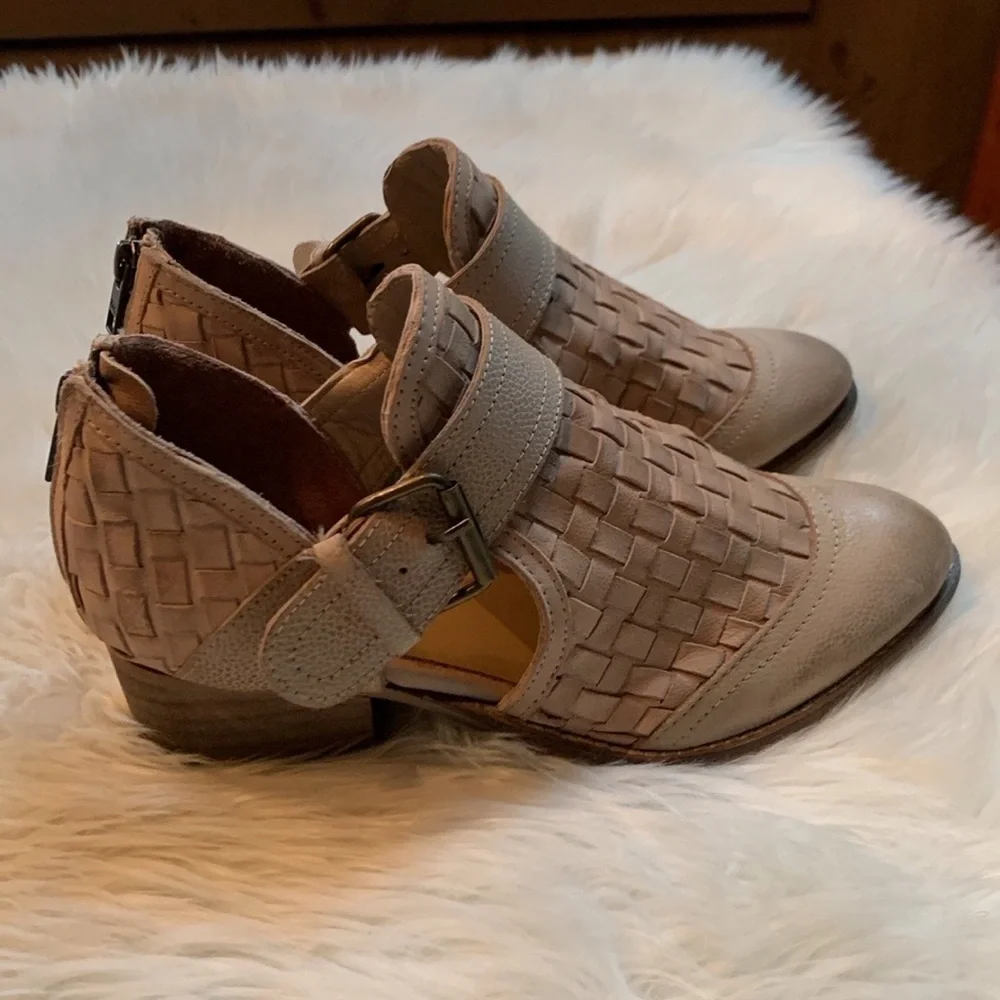 Rebels Charlie woven ankle boots Taupe leather Size 7.5